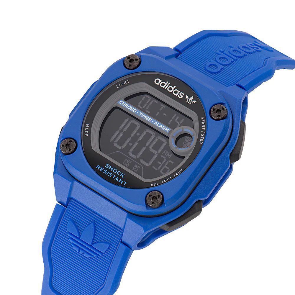 Adidas Blue Digital Watches Unisex detail view