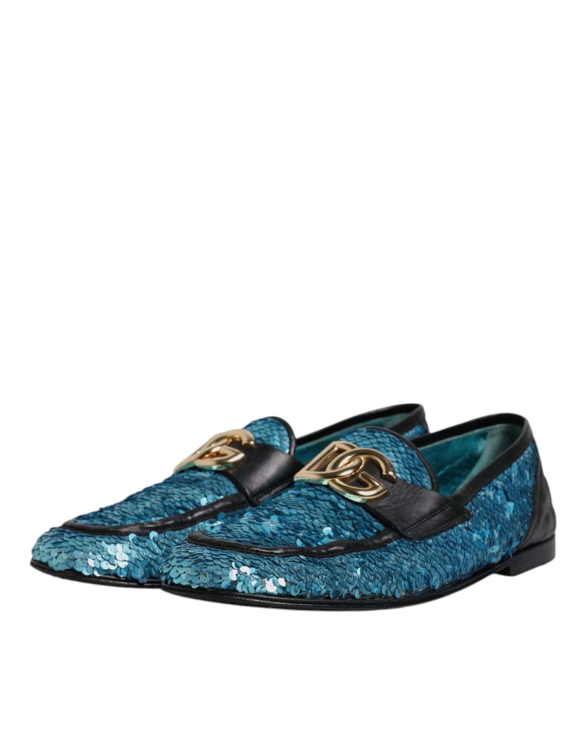 Dolce & Gabbana Blue Slip On Loafers for Men side view
