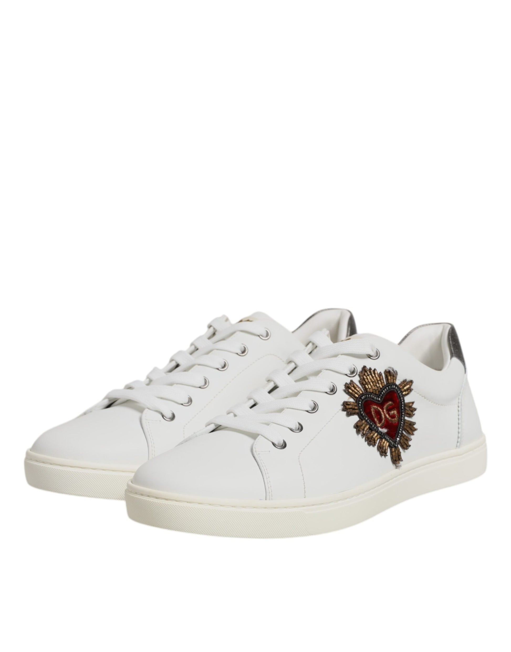 Dolce & Gabbana White Low Top Sneakers for Women side view