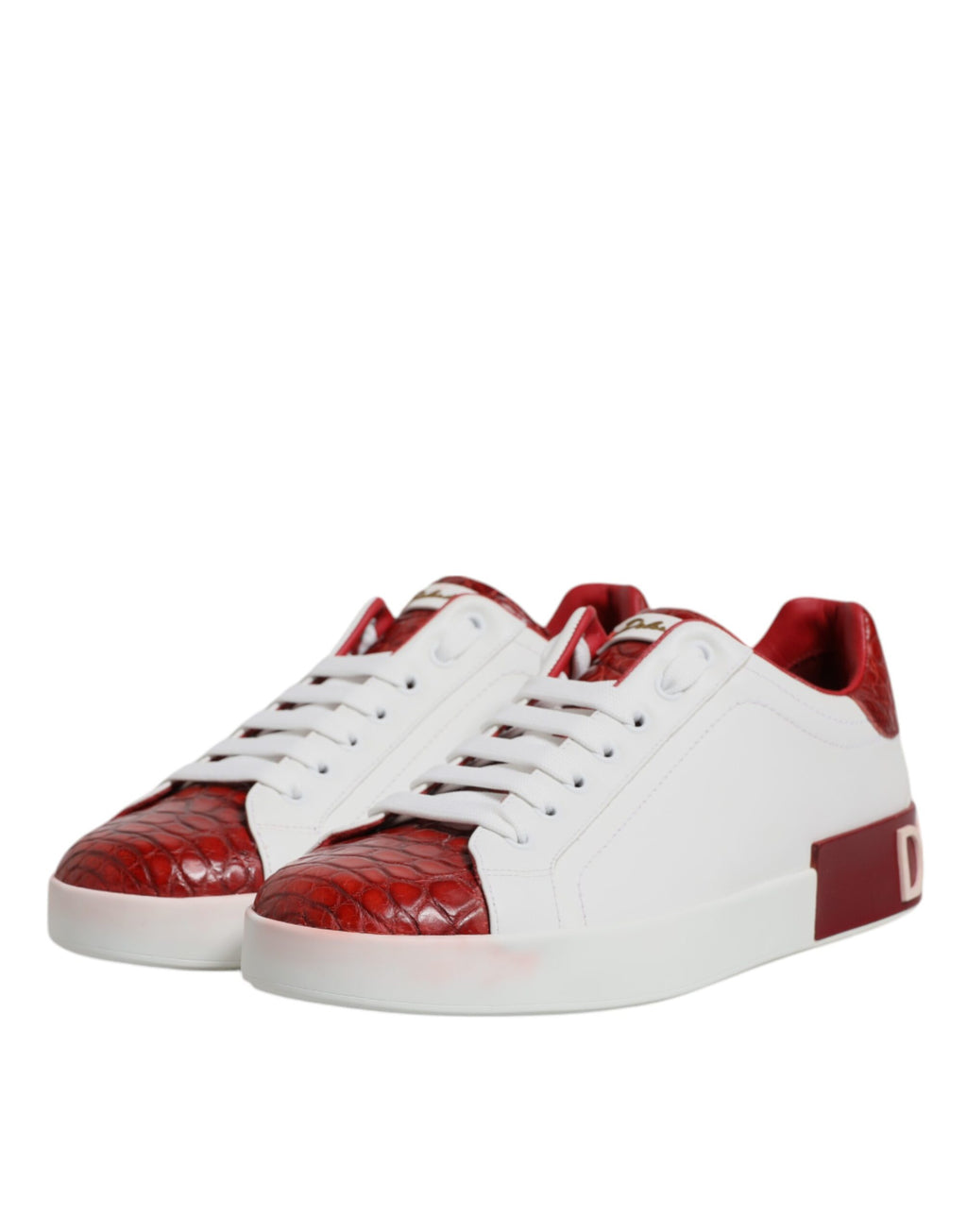 Dolce & Gabbana Red Low Top Sneakers for Men side view