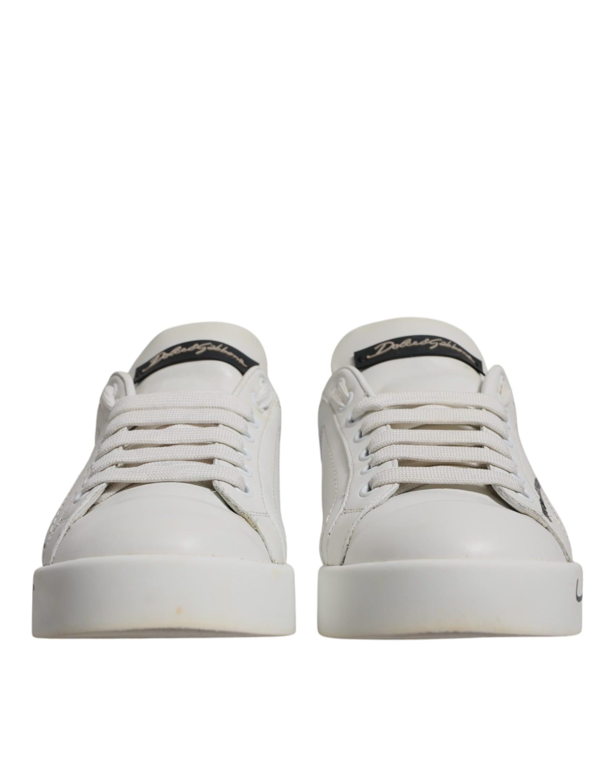 Chaussures Sneakers Dolce & Gabbana Portofino Blanches Logo Bleu