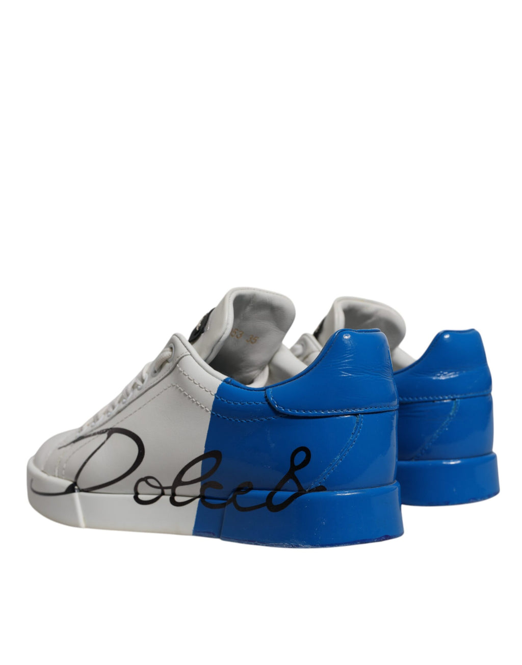 Chaussures Sneakers Dolce & Gabbana Portofino Blanches Logo Bleu