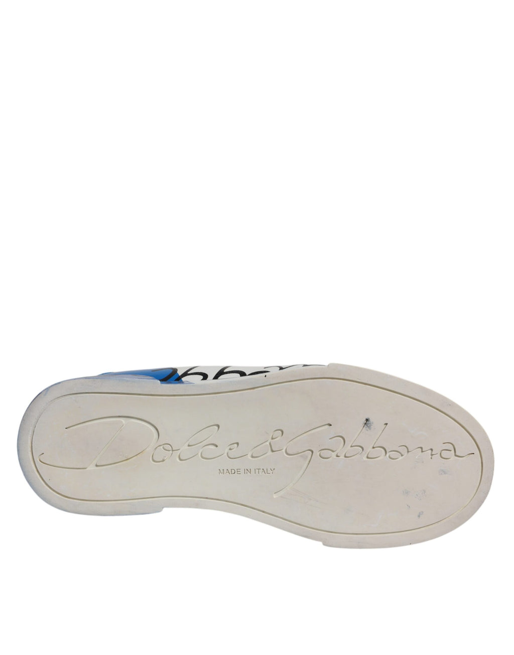 Chaussures Sneakers Dolce & Gabbana Portofino Blanches Logo Bleu