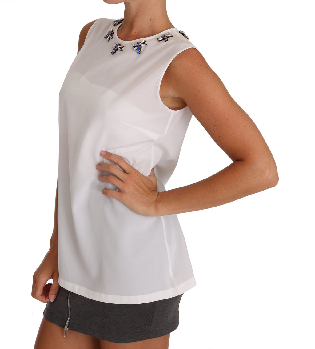 Dolce & Gabbana White Sleeveless T-Shirt for Women side view