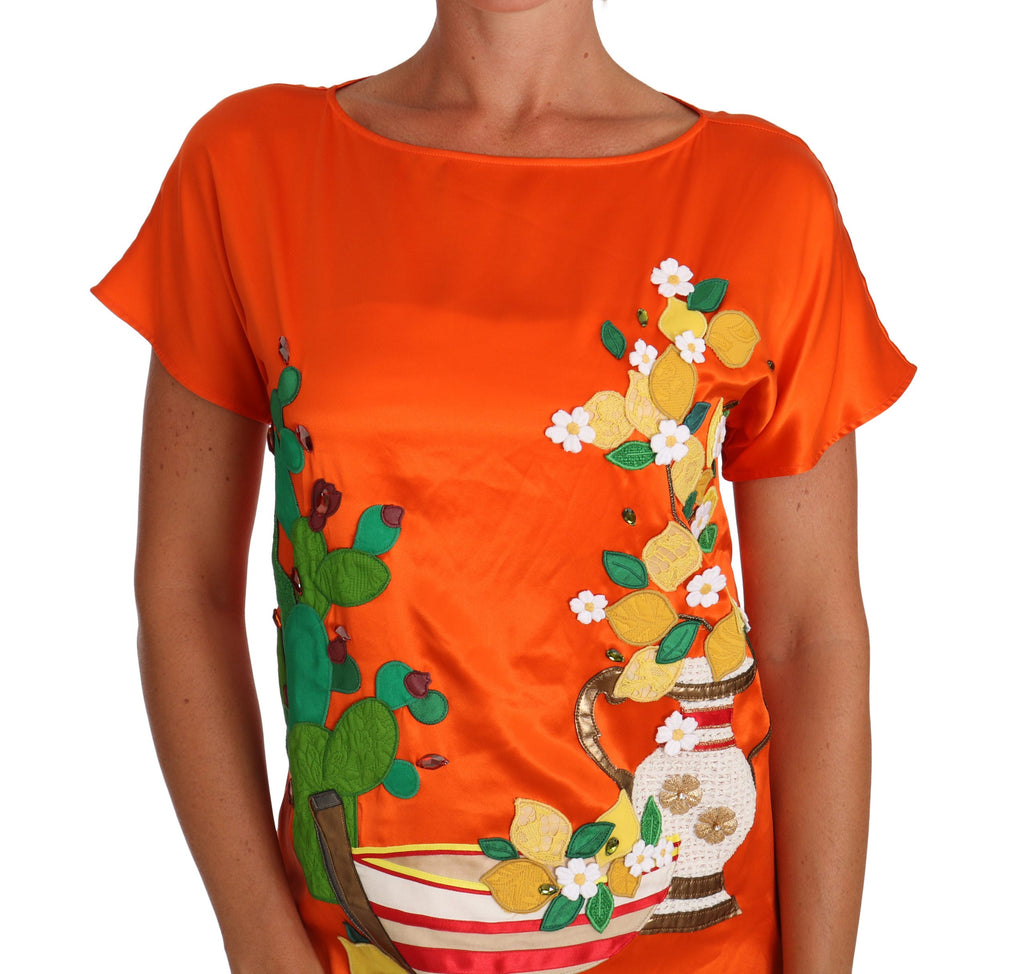 Dolce & Gabbana Orange T-Shirt for Women detail view