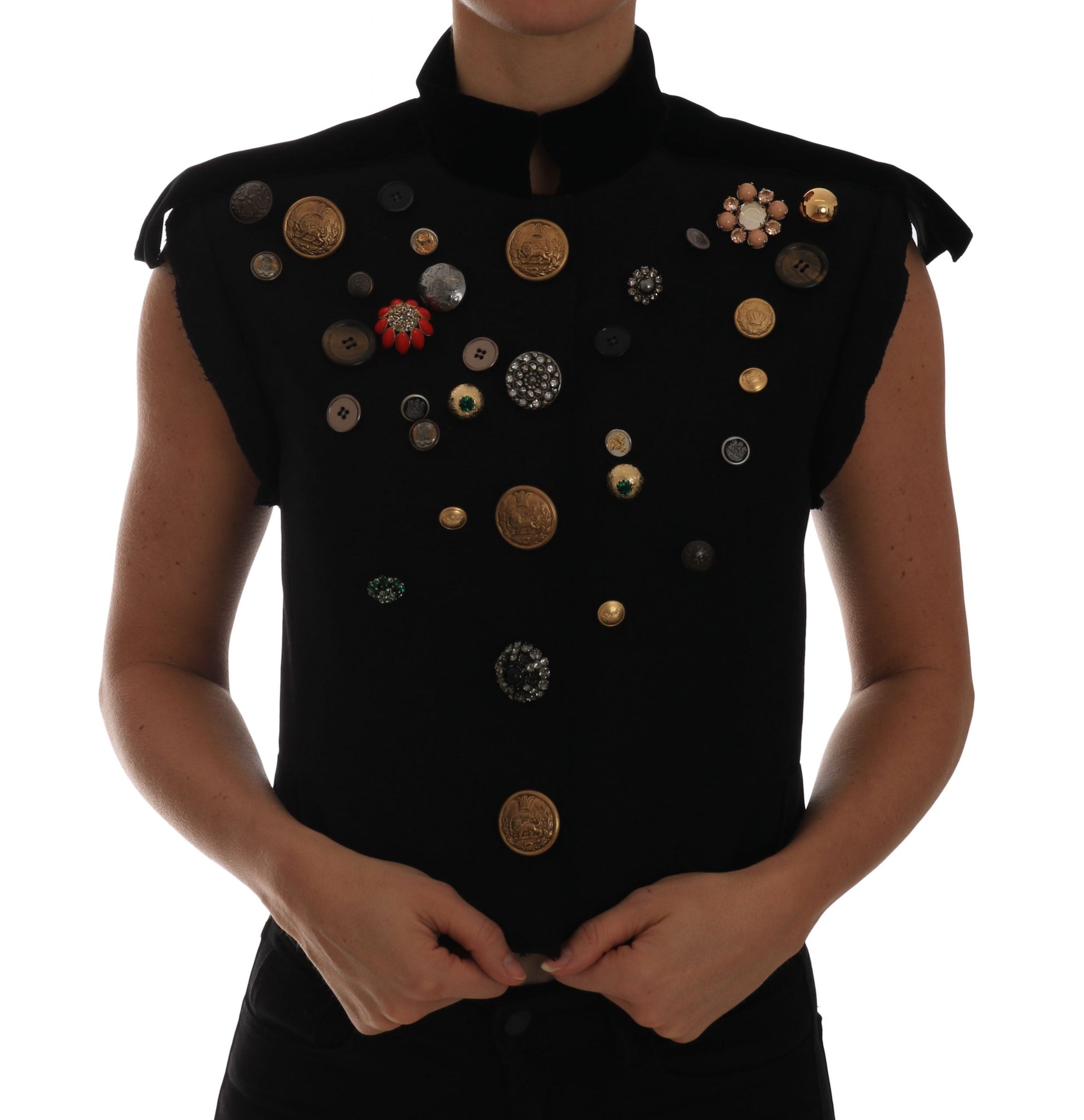 Dolce & Gabbana Black Sleeveless Jacket for Women