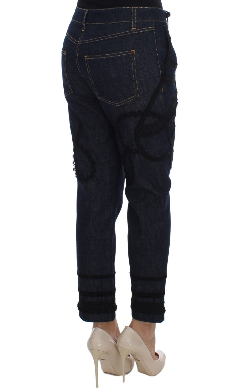 Dolce & Gabbana Blue Cropped Jeans for Women side view