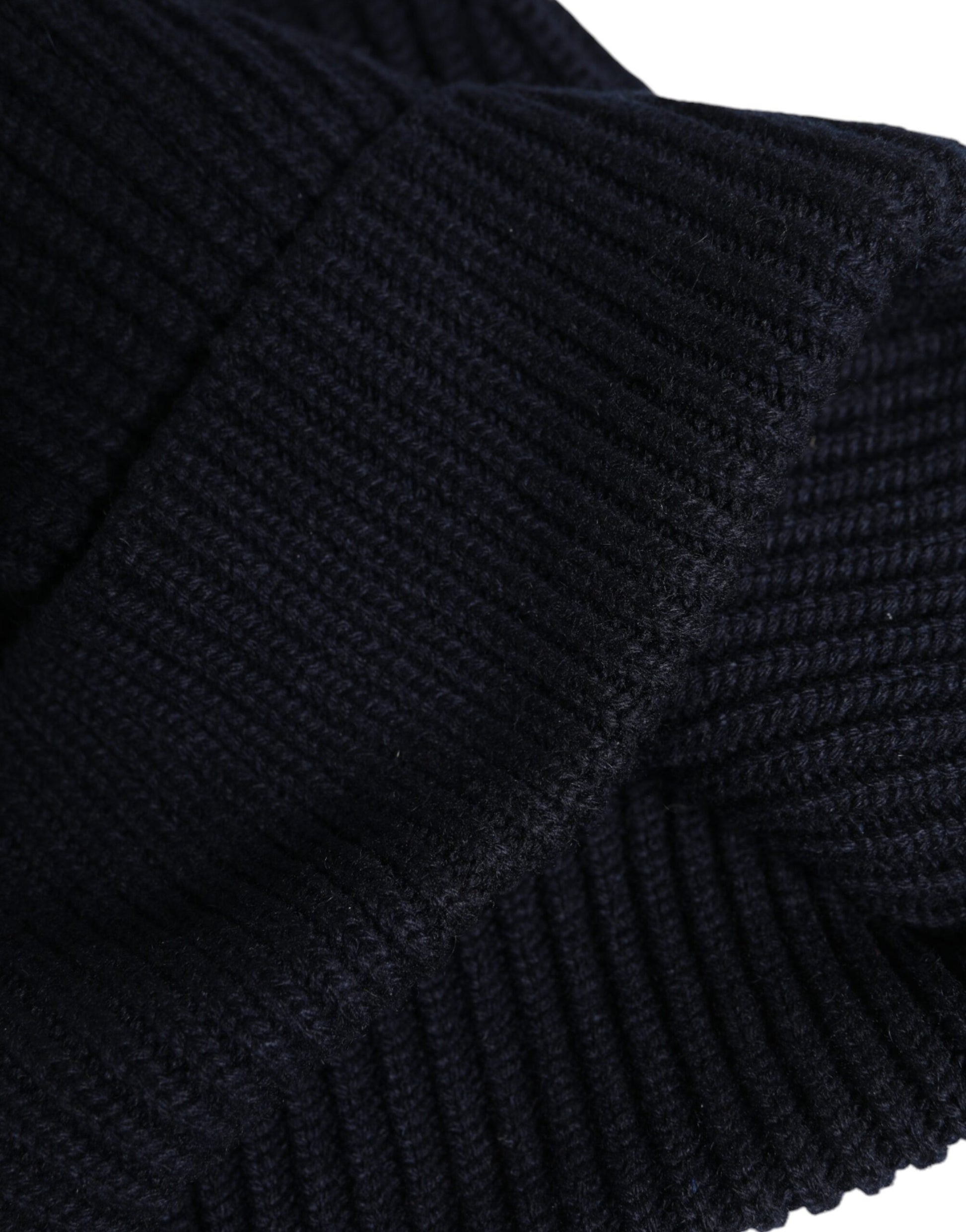 Dolce & Gabbana Blue Cashmere Knitted Winter Beanie Hat