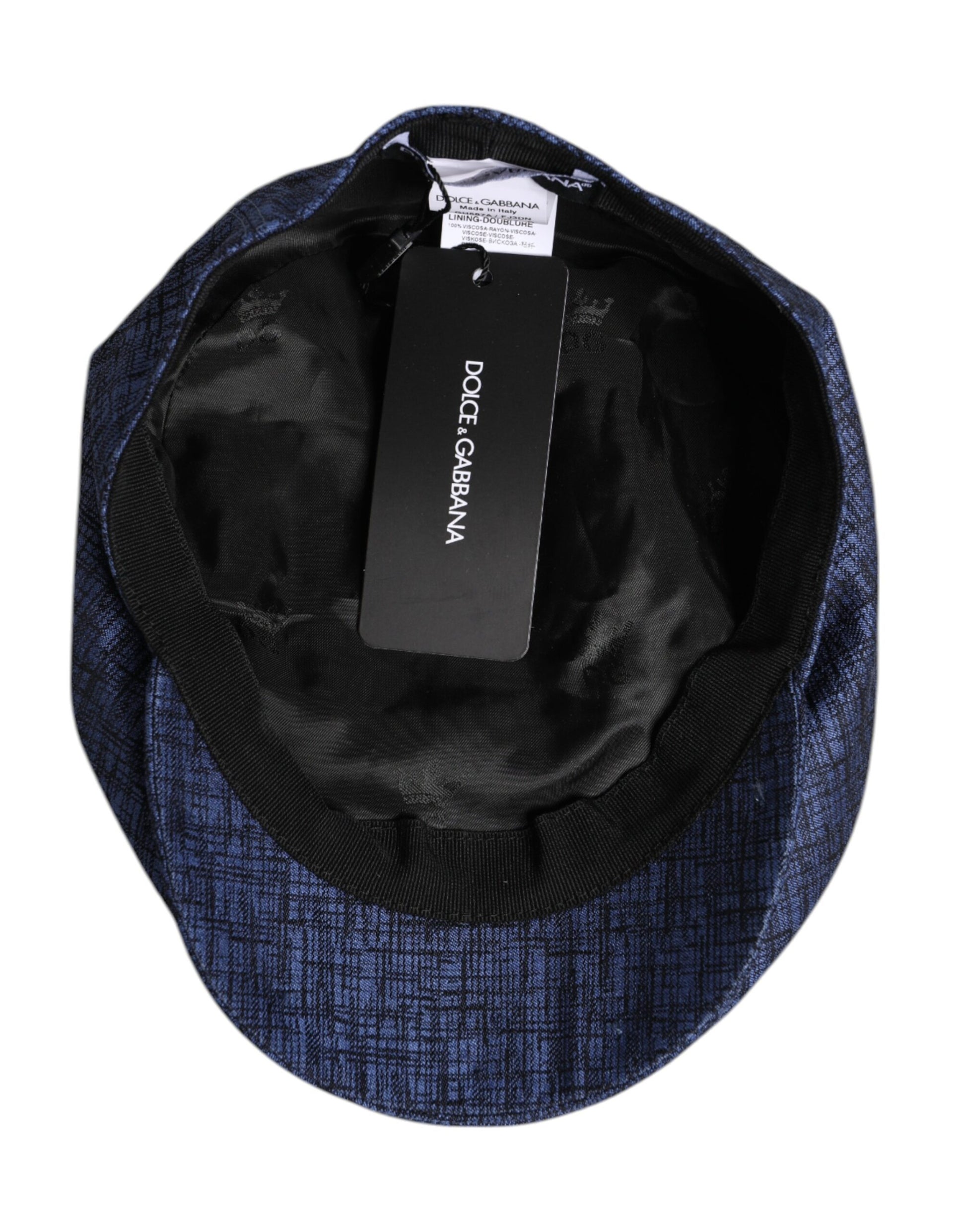 Casquette gavroche Dolce & Gabbana en coton stretch bleu