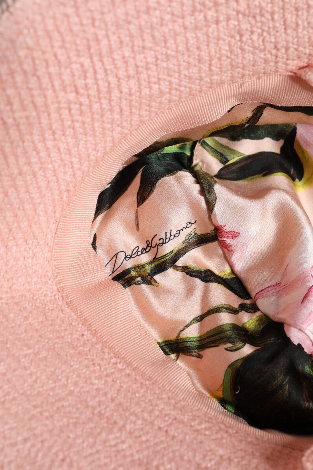 Chapeau bob Dolce & Gabbana en coton rose à large bord
