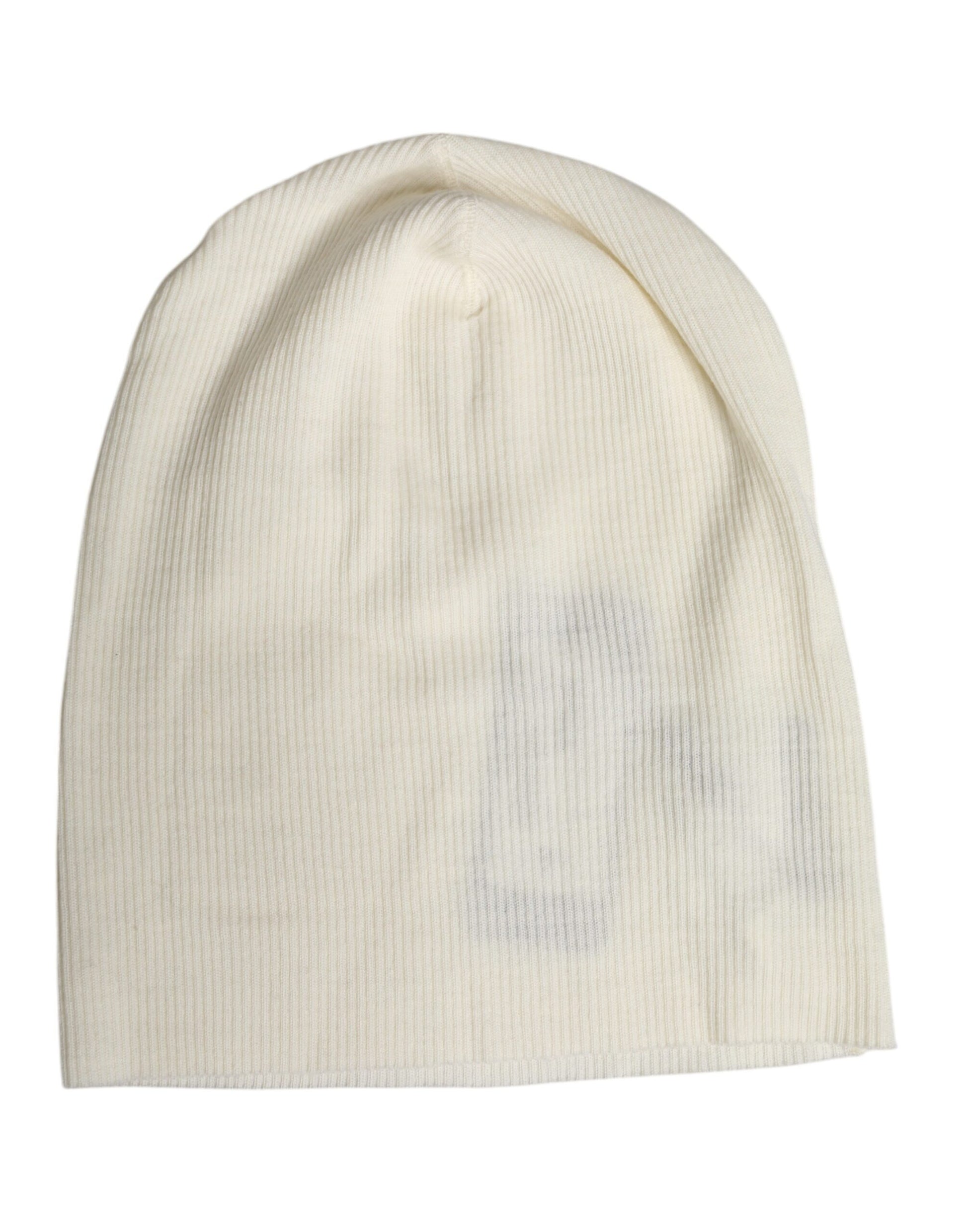 Bonnet tricoté Dolce & Gabbana en mélange de laine beige