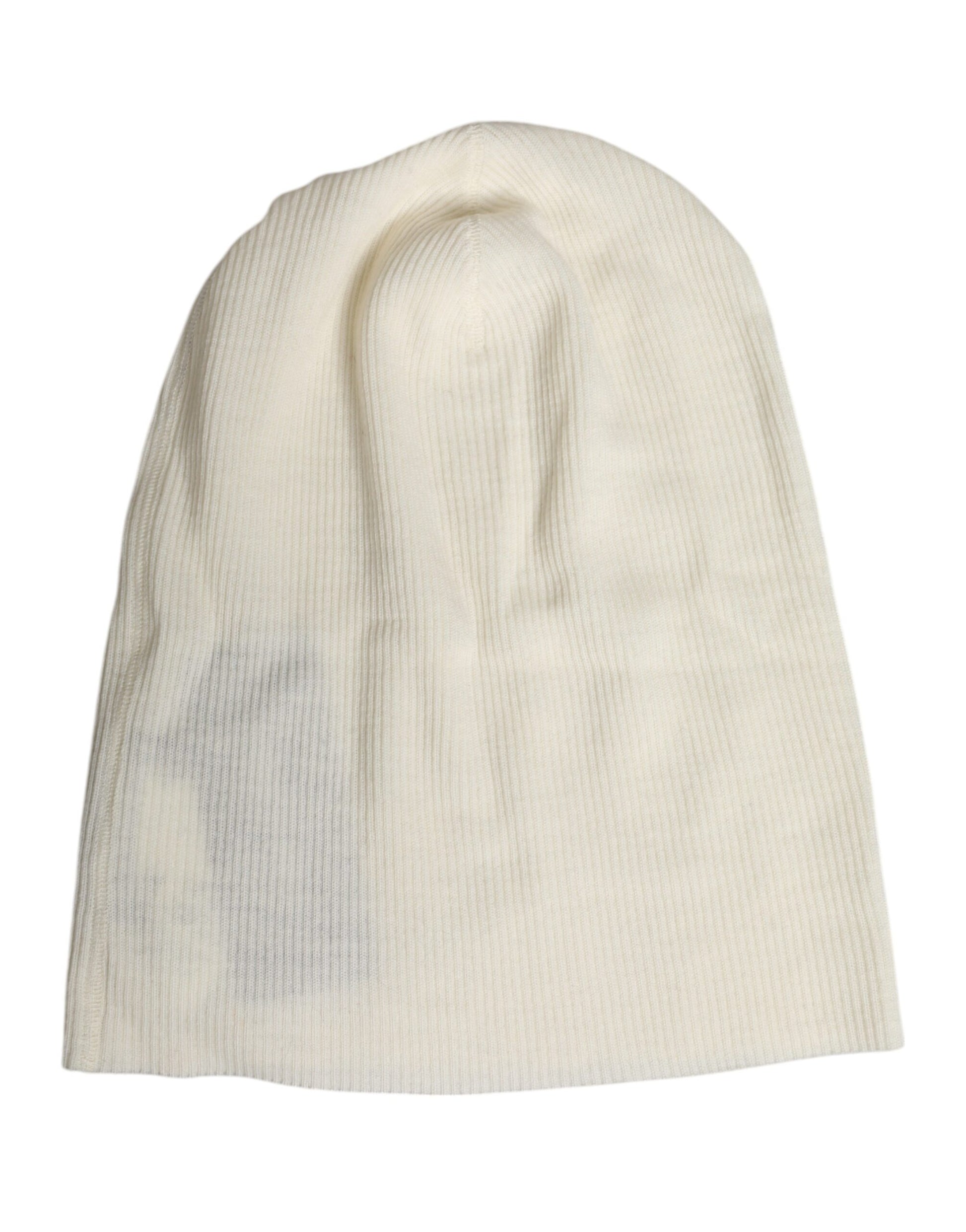 Bonnet tricoté Dolce & Gabbana en mélange de laine beige