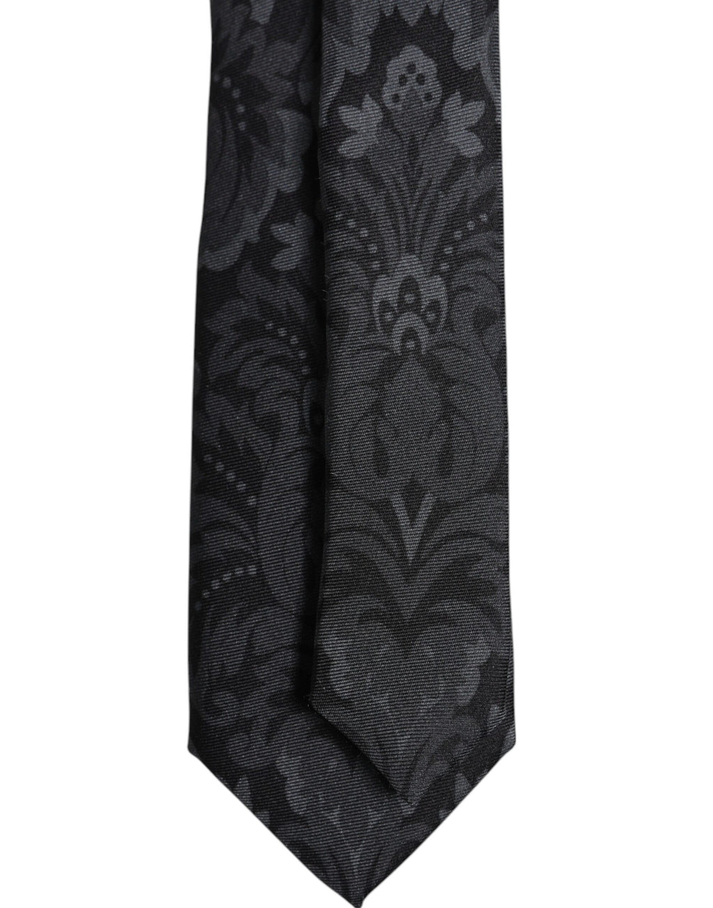 Dolce &amp; Gabbana – Verstellbare Krawatte mit Blumenmuster in Schwarz und Grau