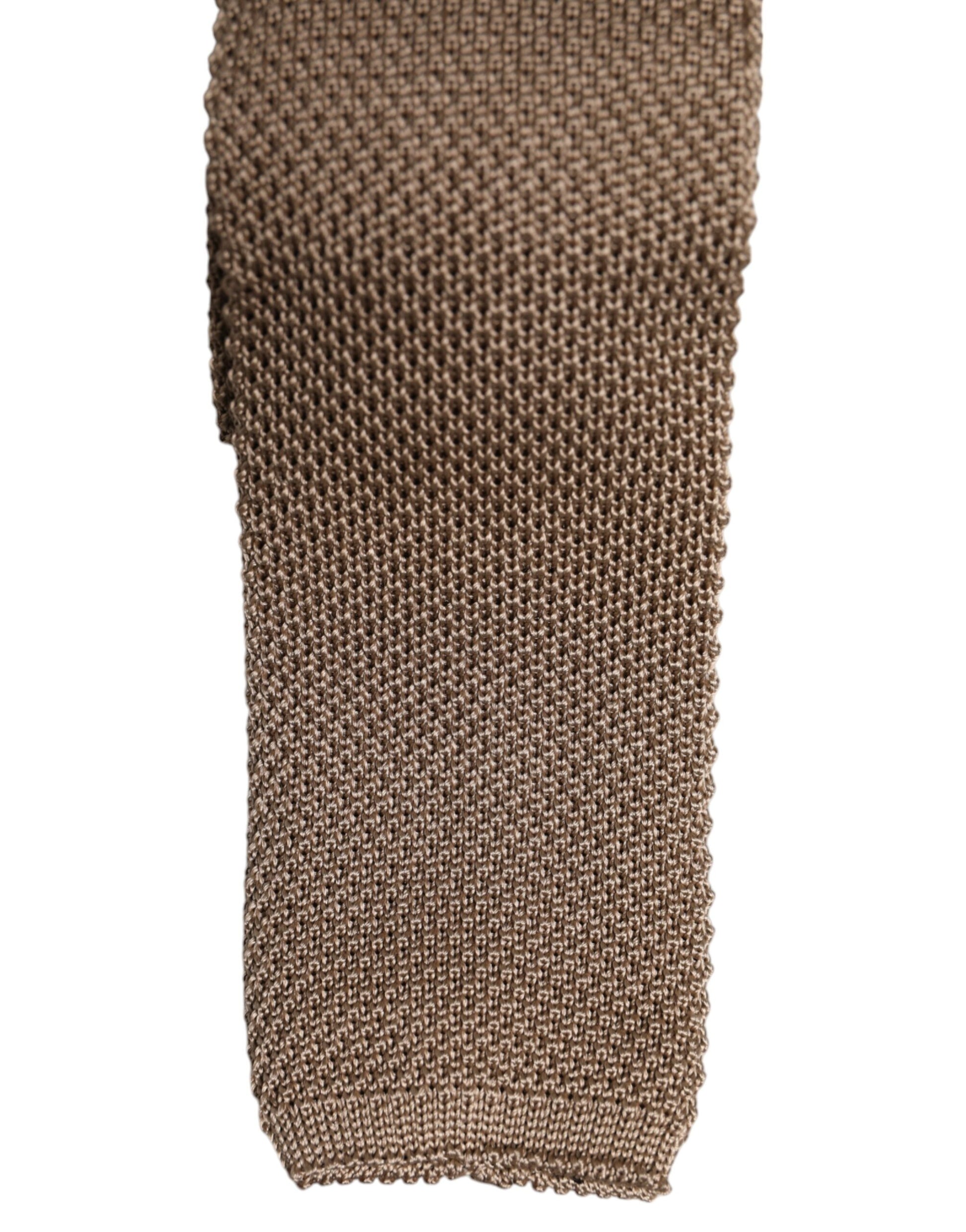 Cravate réglable en soie marron Dolce & Gabbana