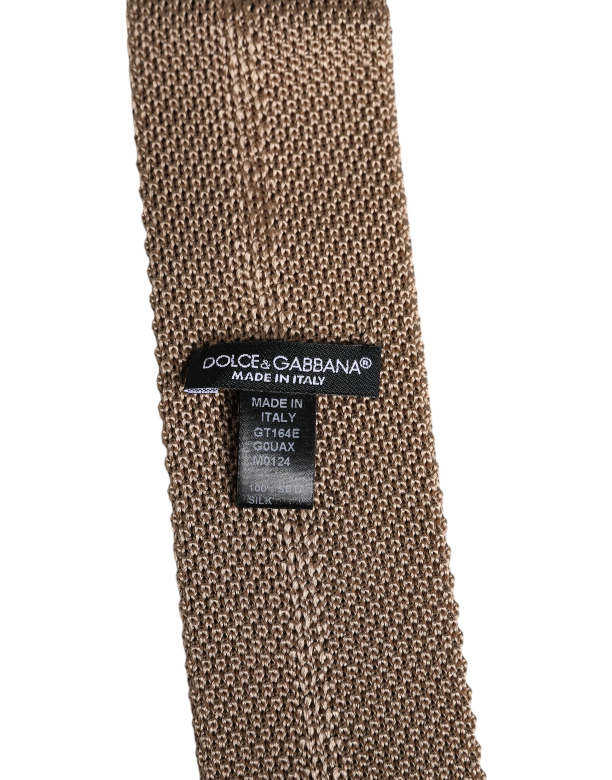 Cravate réglable en soie marron Dolce & Gabbana
