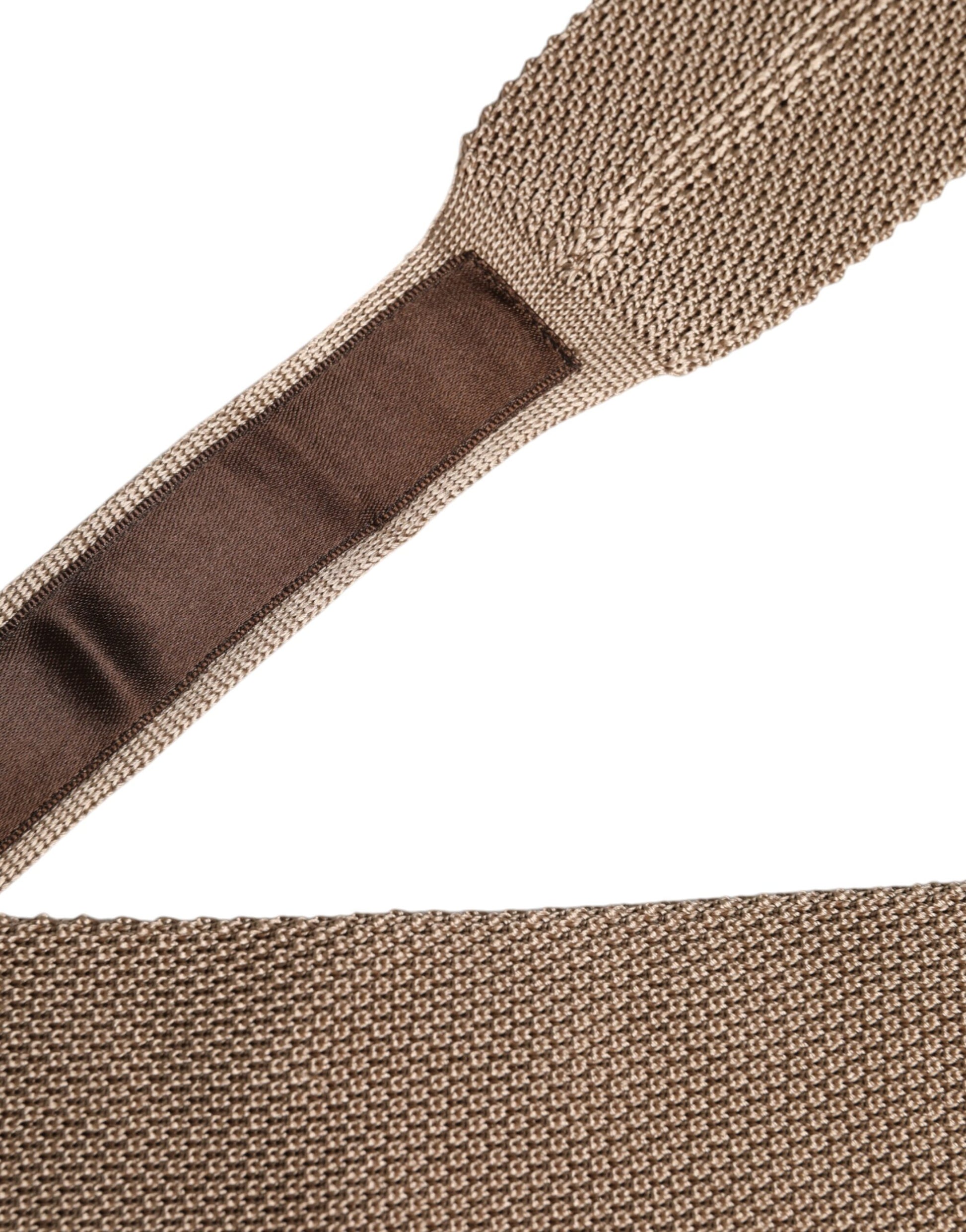 Cravate réglable en soie marron Dolce & Gabbana