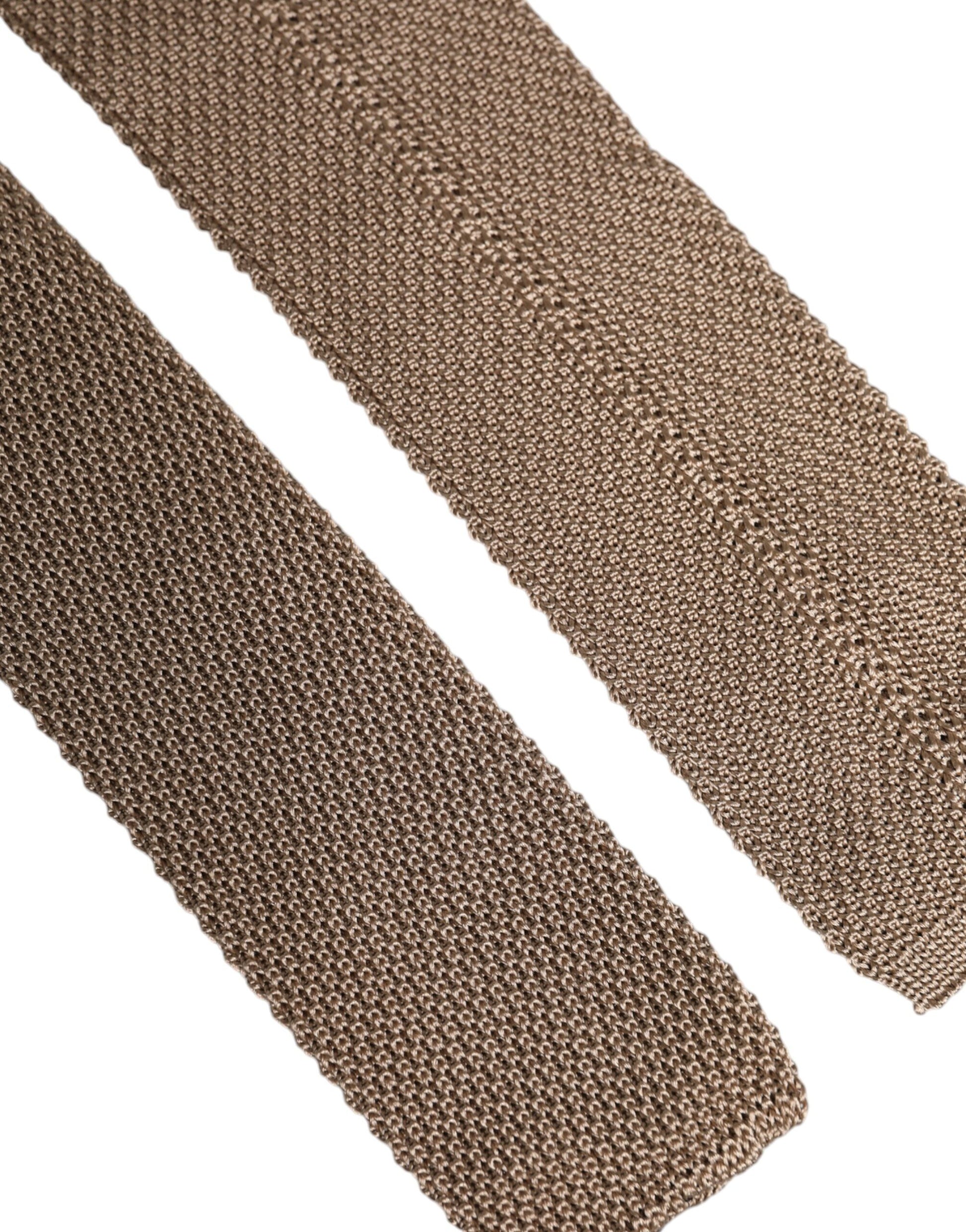 Cravate réglable en soie marron Dolce & Gabbana