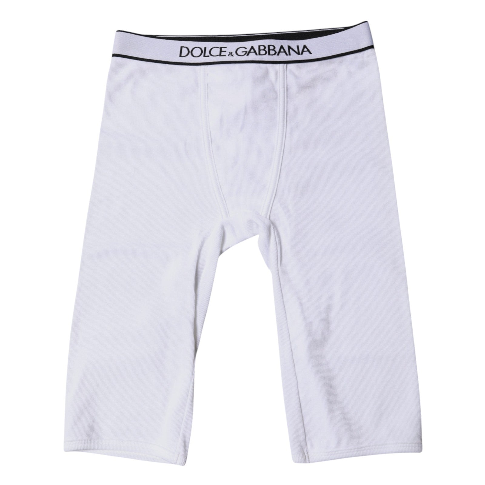 Dolce & Gabbana Caleçon Court en Coton Blanc avec Logo