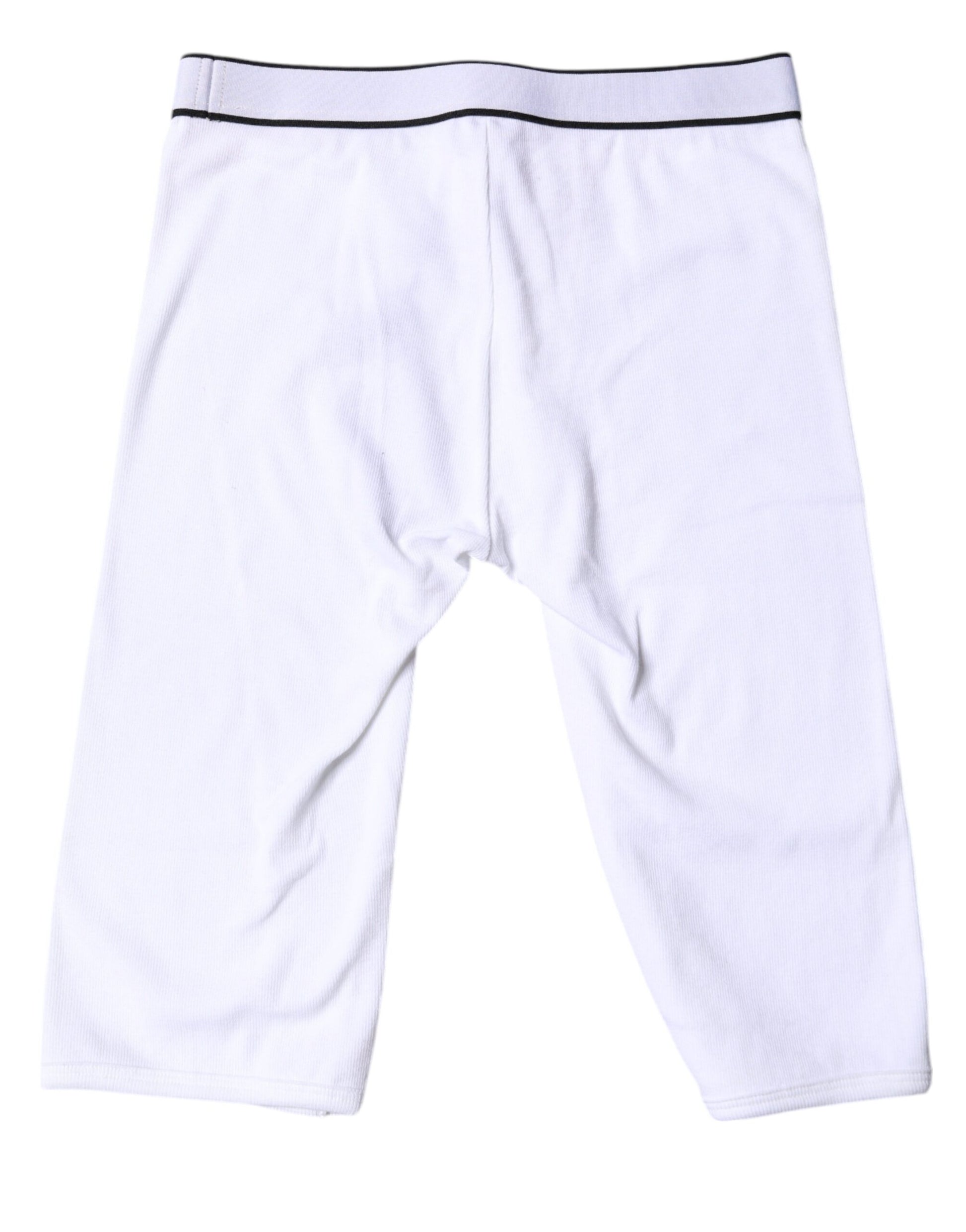 Dolce & Gabbana Caleçon Court en Coton Blanc avec Logo