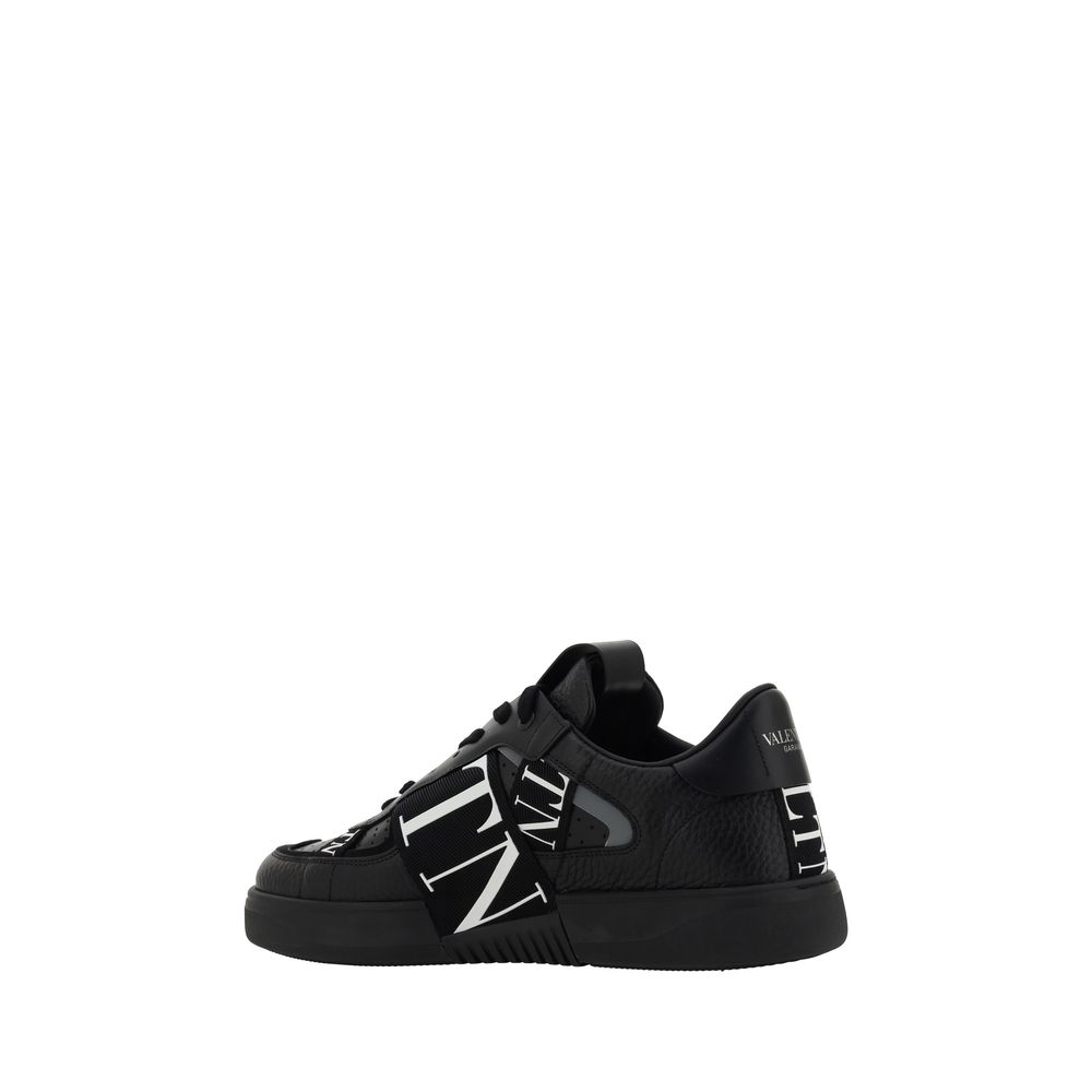 Valentino Garavani Black Low Top Sneakers for Men detail view