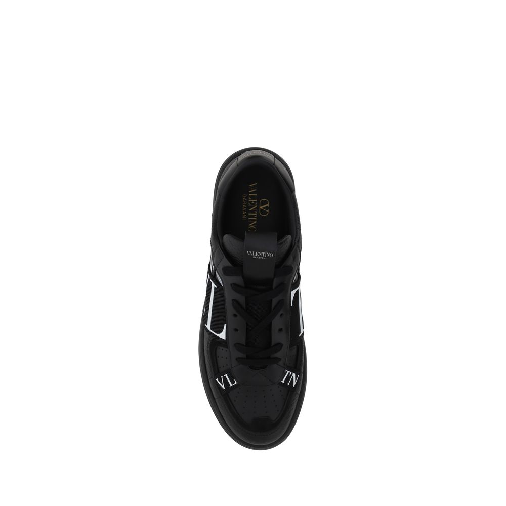 Valentino Garavani Black Low Top Sneakers for Men side view