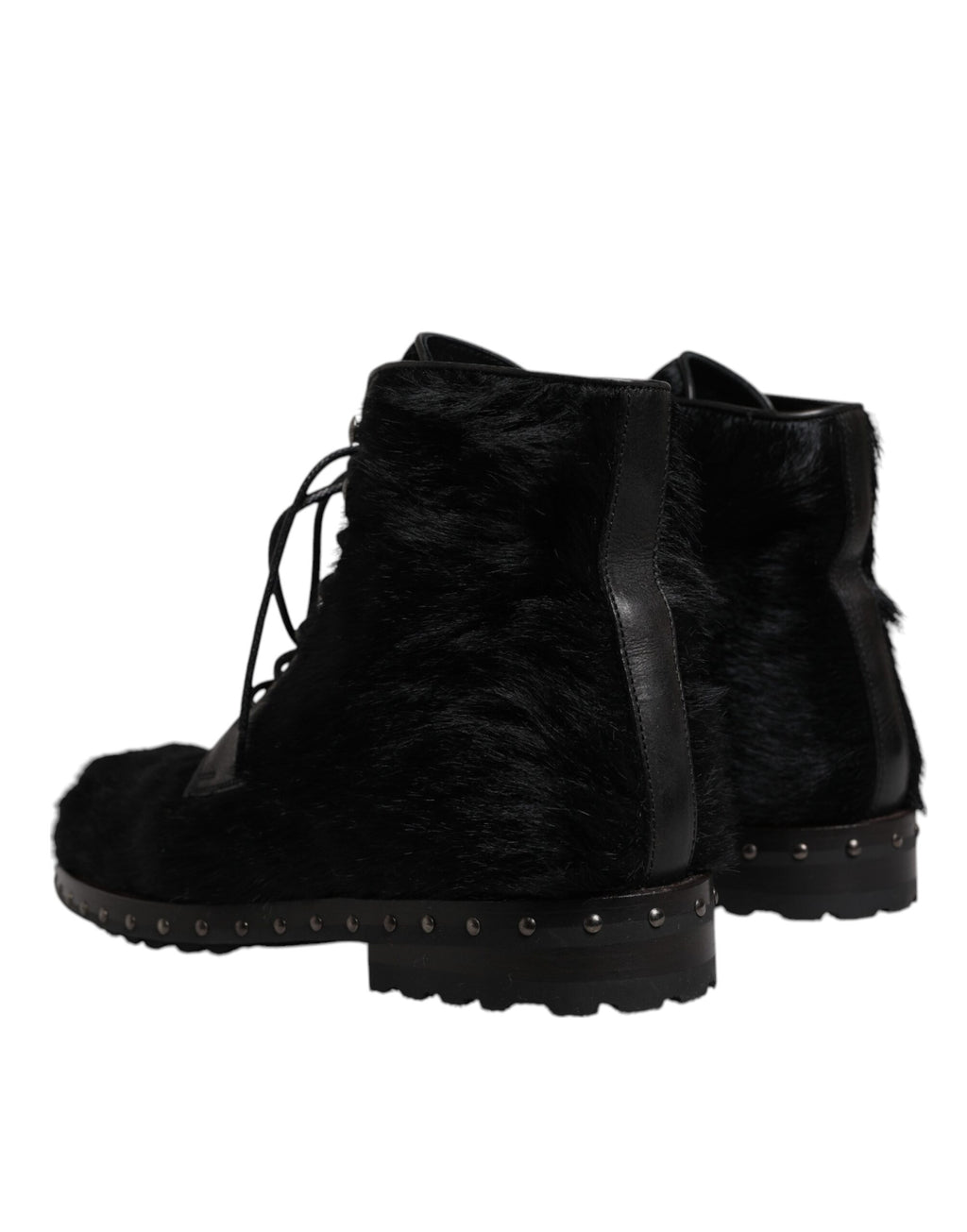 Bottes mi-mollet en cuir façon poney noir Dolce & Gabbana