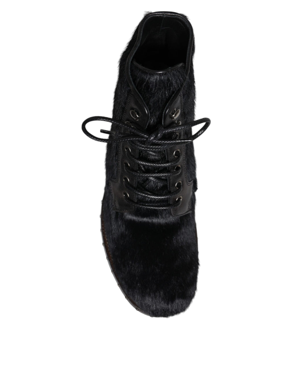 Bottes mi-mollet en cuir façon poney noir Dolce & Gabbana