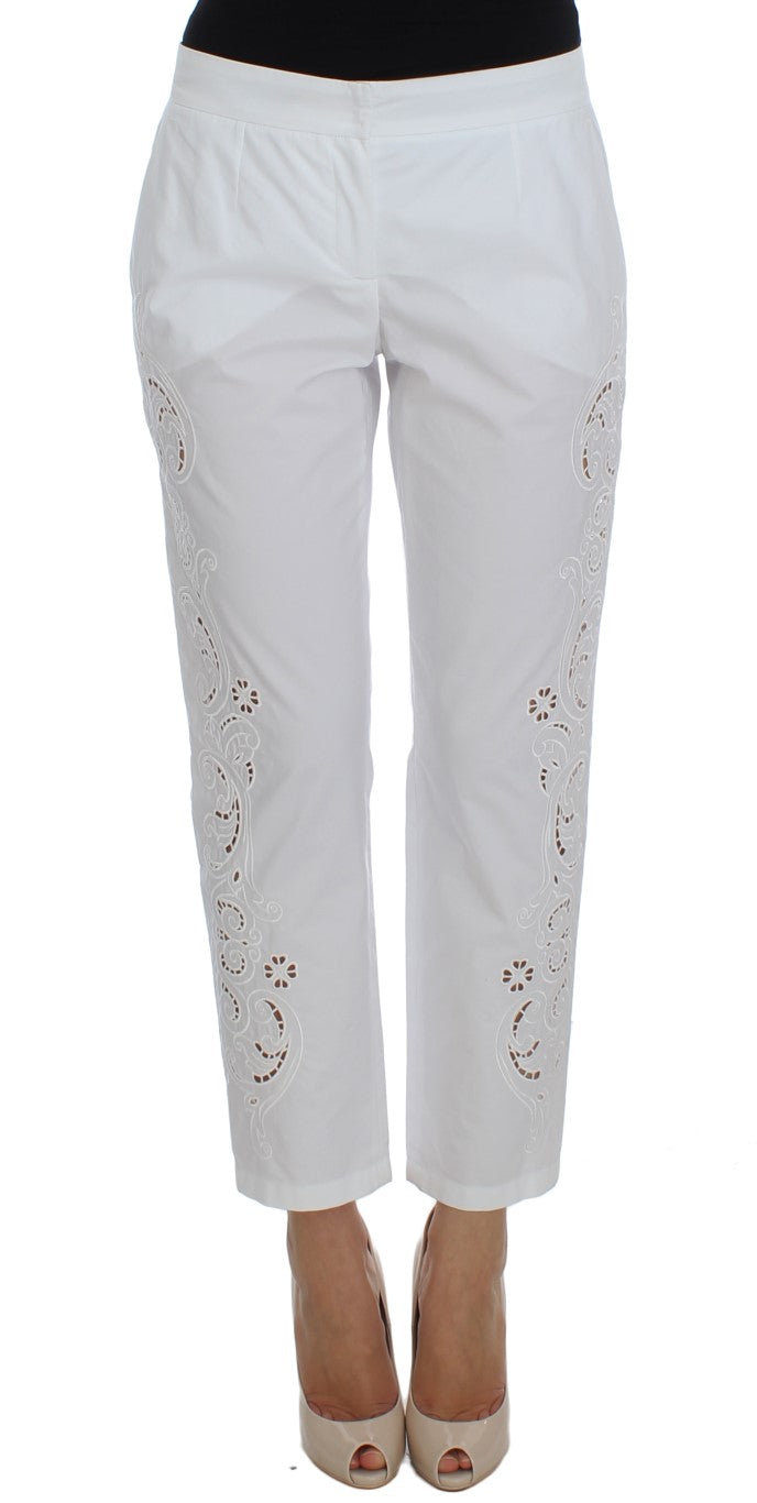 Robe Dolce & Gabbana en dentelle florale blanche avec pantalon Sicily