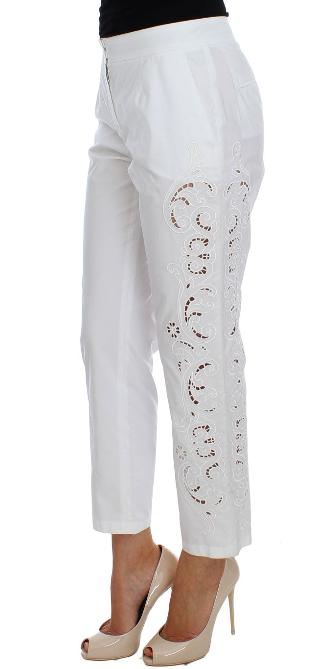 Robe Dolce & Gabbana en dentelle florale blanche avec pantalon Sicily