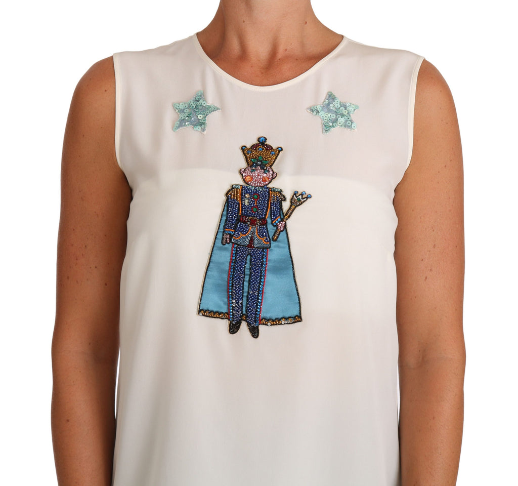 Dolce & Gabbana White Sleeveless T-Shirt for Women detail view