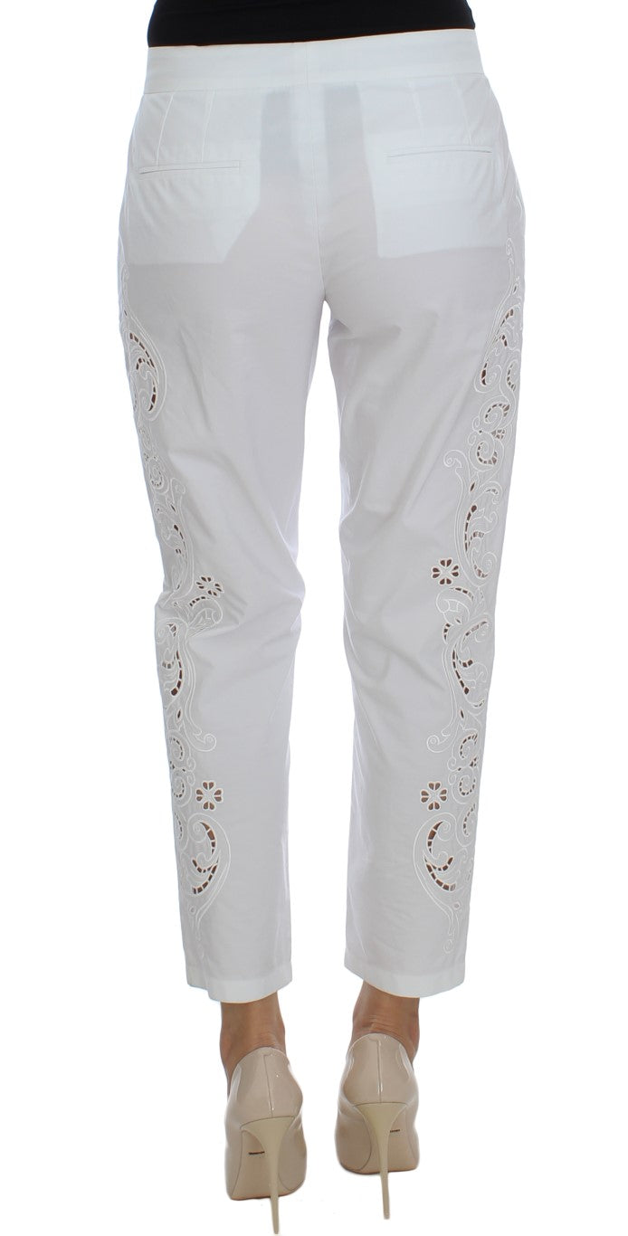 Robe Dolce & Gabbana en dentelle florale blanche avec pantalon Sicily