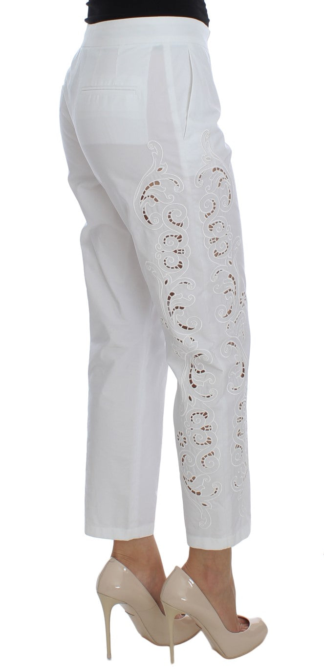 Robe Dolce & Gabbana en dentelle florale blanche avec pantalon Sicily