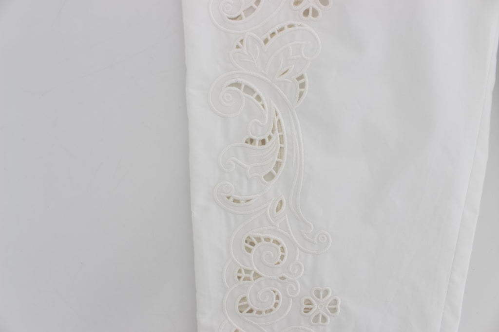 Robe Dolce & Gabbana en dentelle florale blanche avec pantalon Sicily