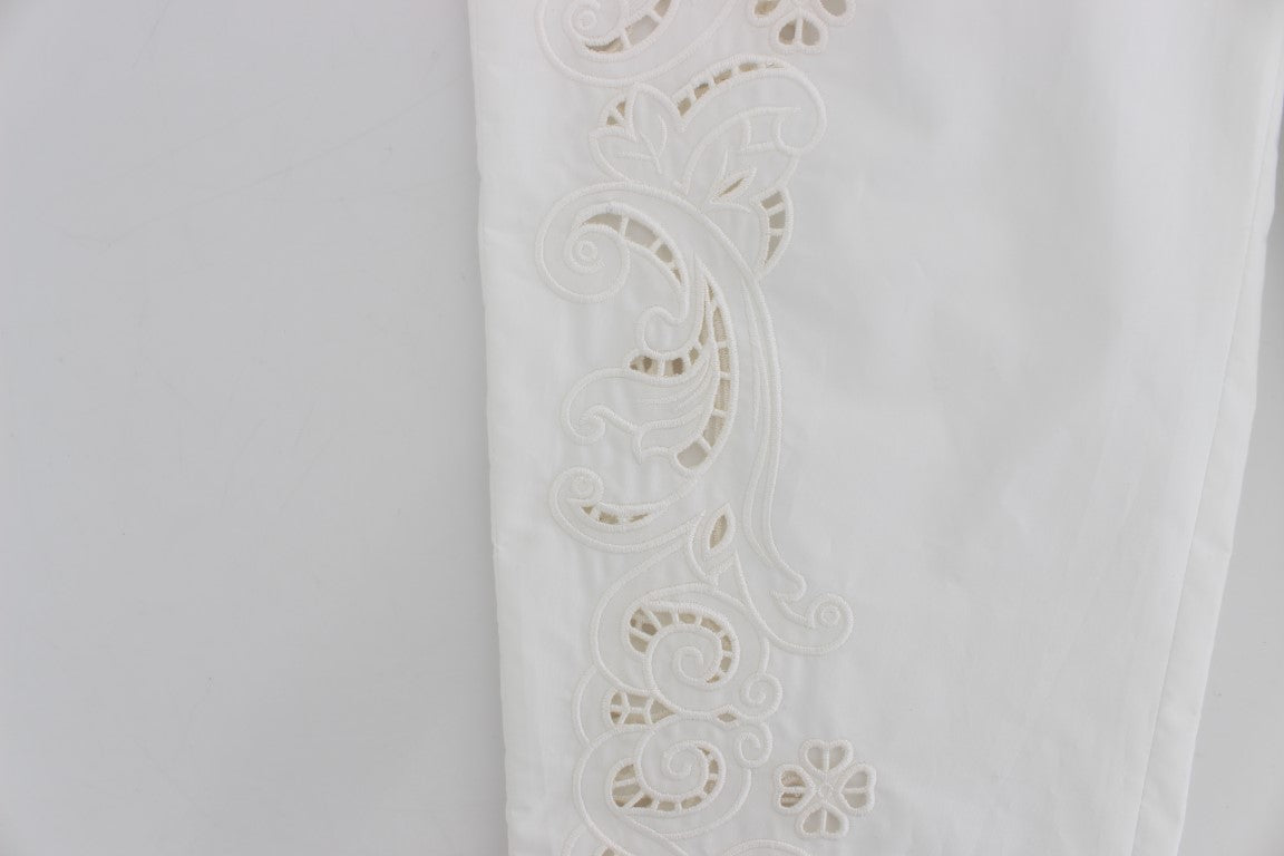 Robe Dolce & Gabbana en dentelle florale blanche avec pantalon Sicily