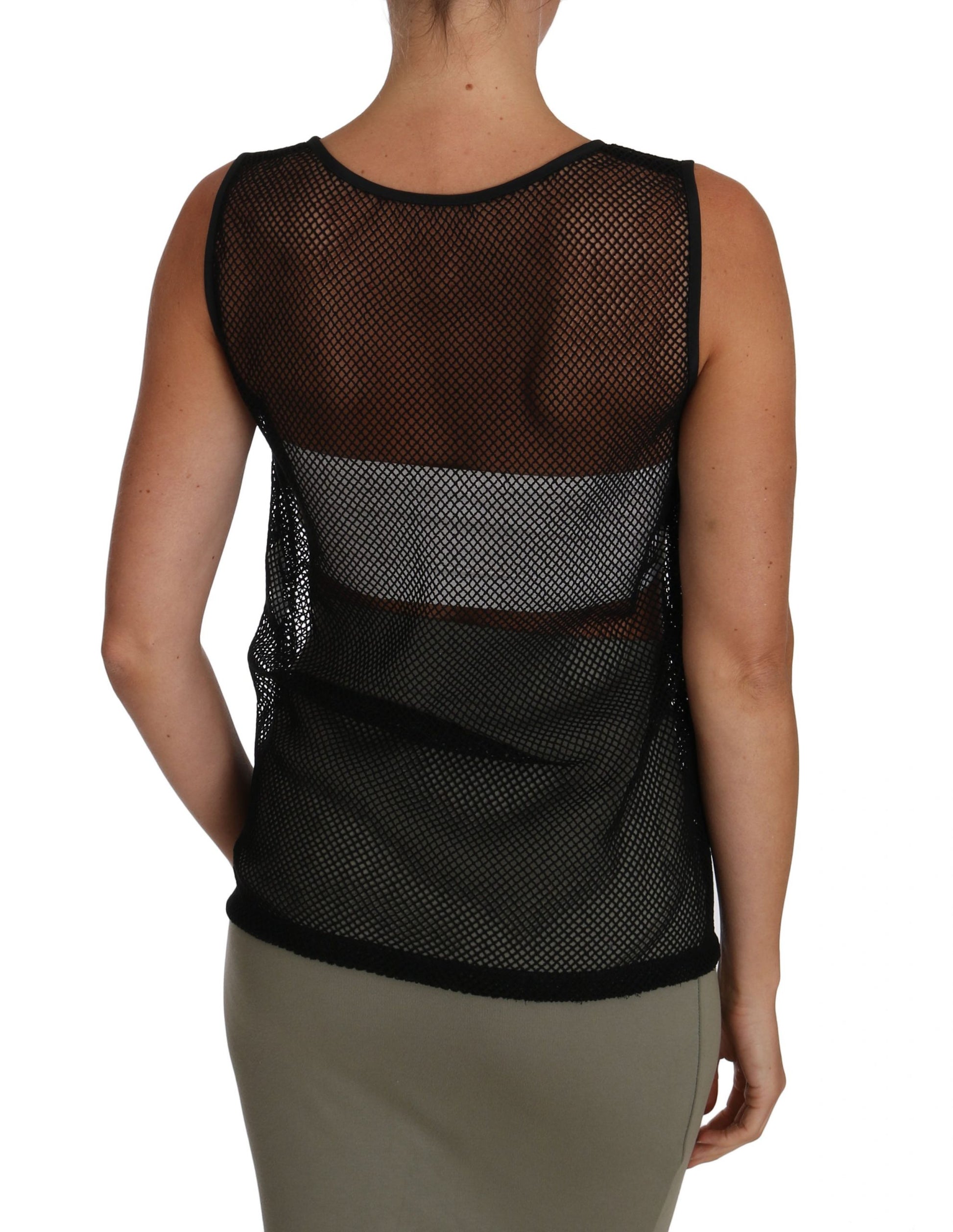 Dolce & Gabbana Chemisier Transparent en Résille Noire T-shirt