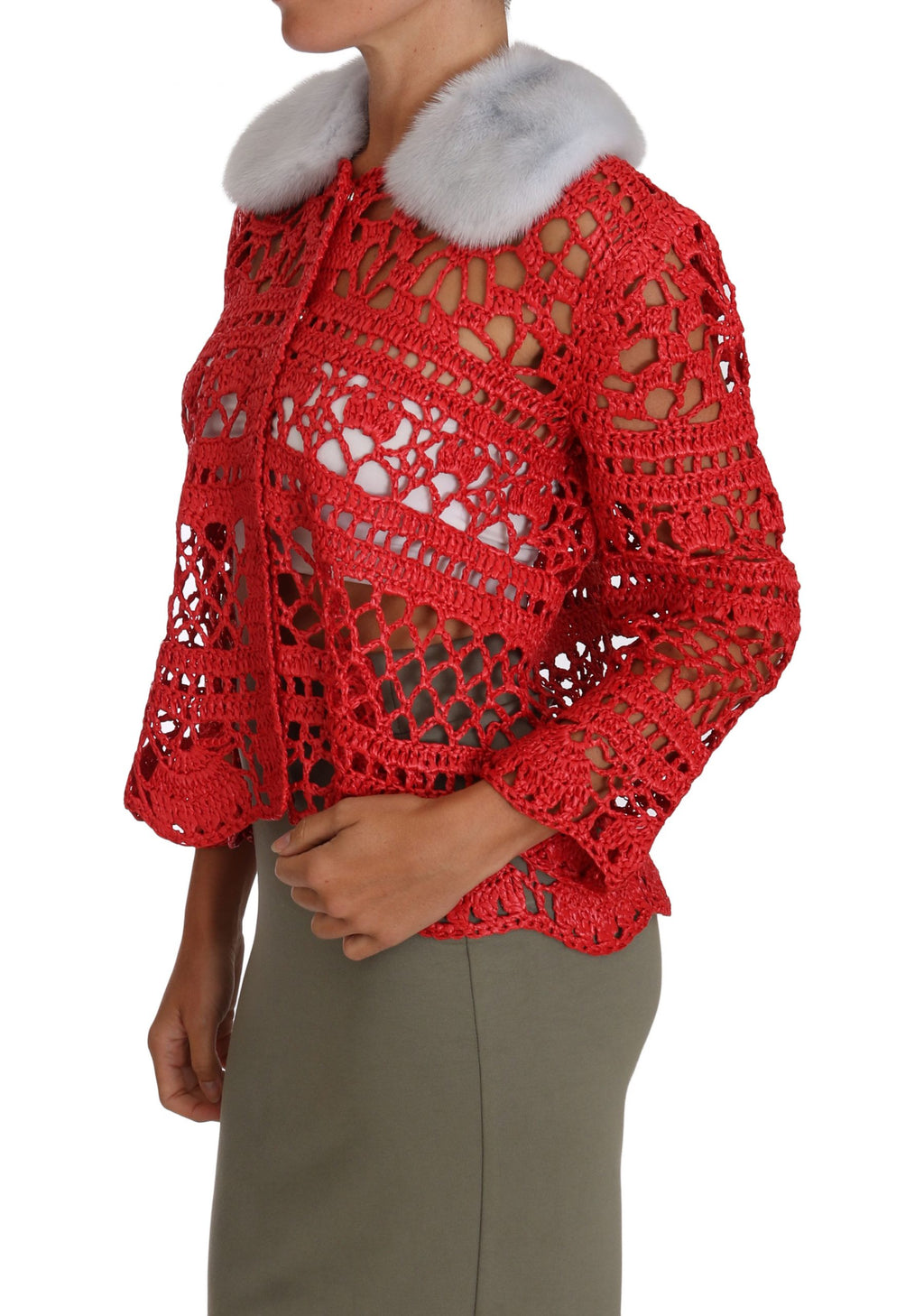 Dolce & Gabbana Red Cardigan for Women side view
