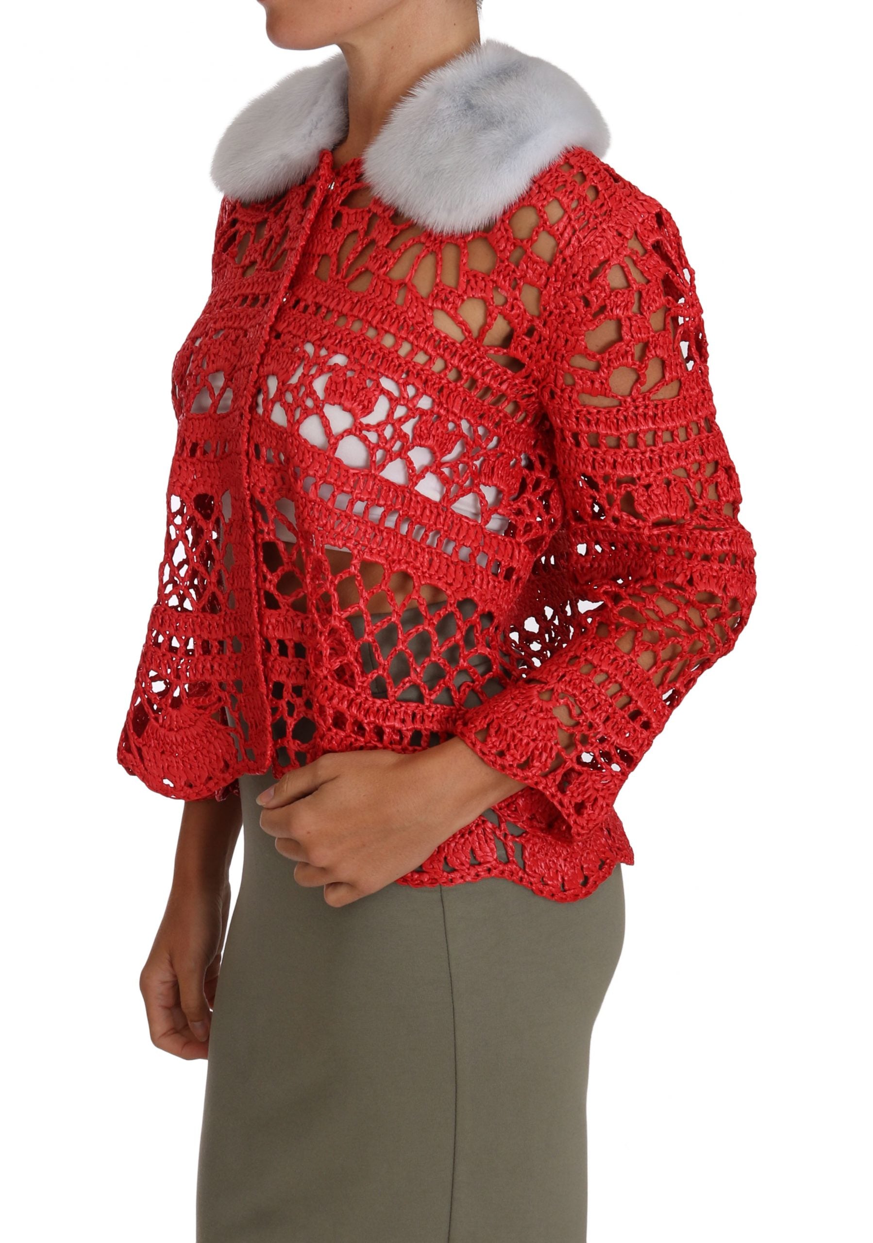 Dolce & Gabbana Red Cardigan for Women side view