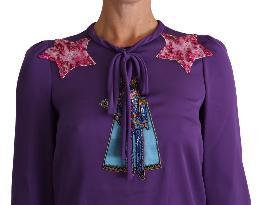 Dolce & Gabbana Purple Long Sleeve T-Shirt for Women detail view