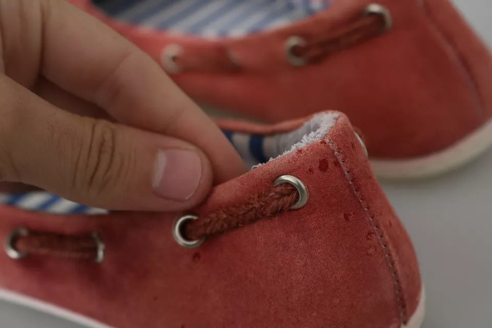 Chaussures plates à enfiler Pantofola D'Oro rouges écarlates à rayures bleues