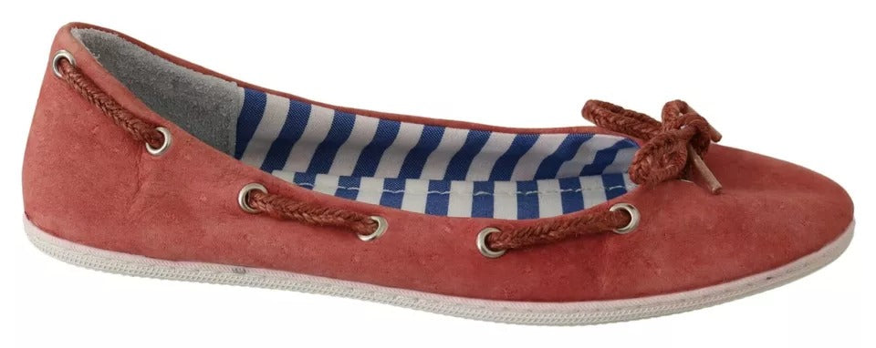 Chaussures plates à enfiler Pantofola D'Oro rouges écarlates à rayures bleues