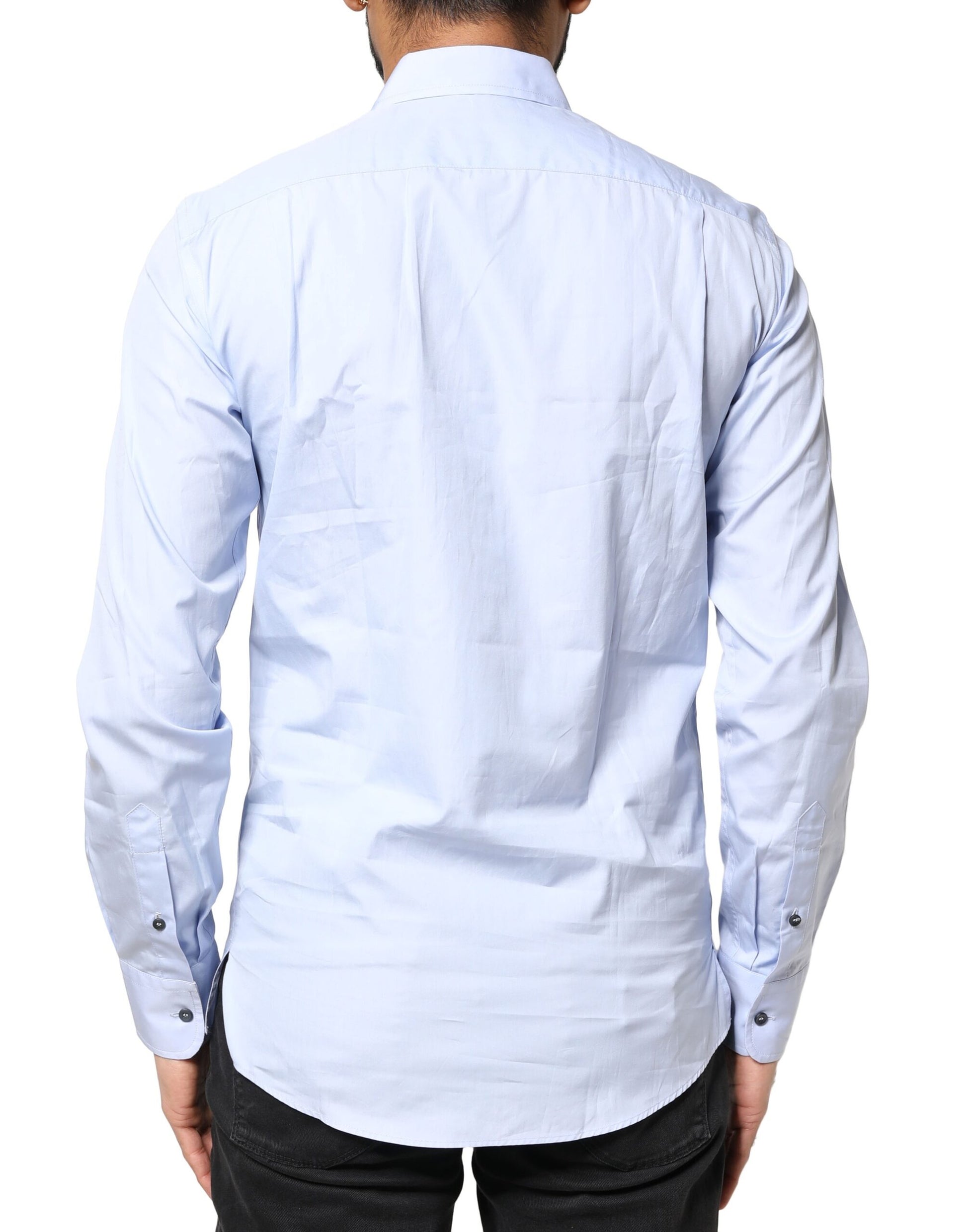 Dolce & Gabbana Blue Dress Shirt for Men side view