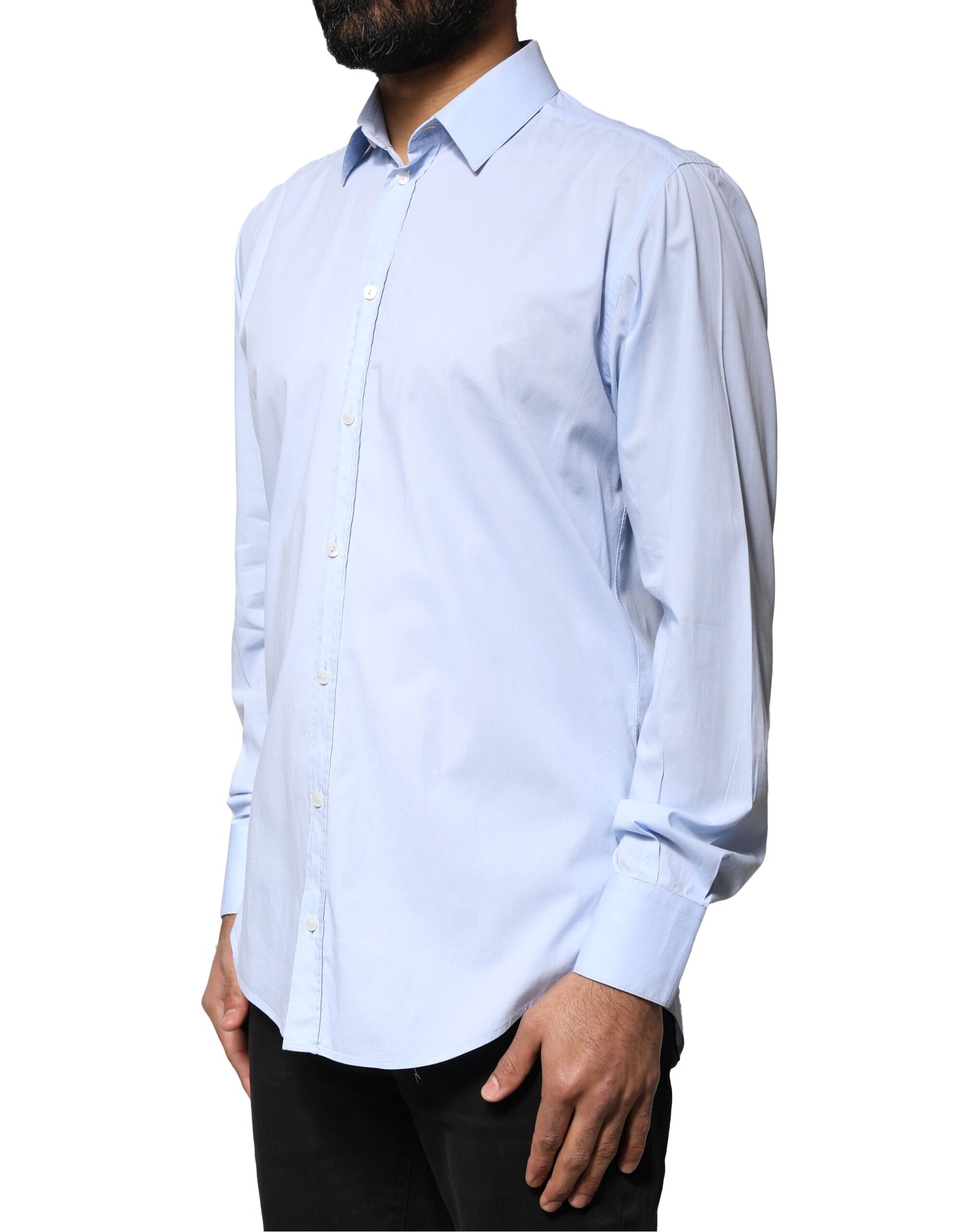 Dolce & Gabbana Blue Dress Shirt for Men detail view
