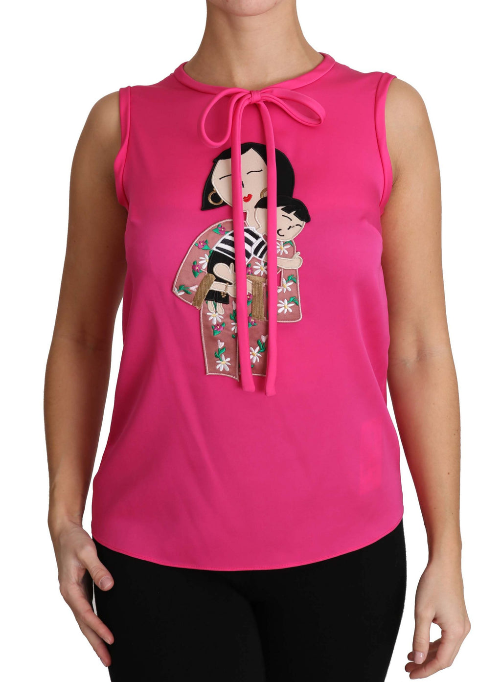 Dolce & Gabbana Pink Sleeveless T-Shirt for Women detail view