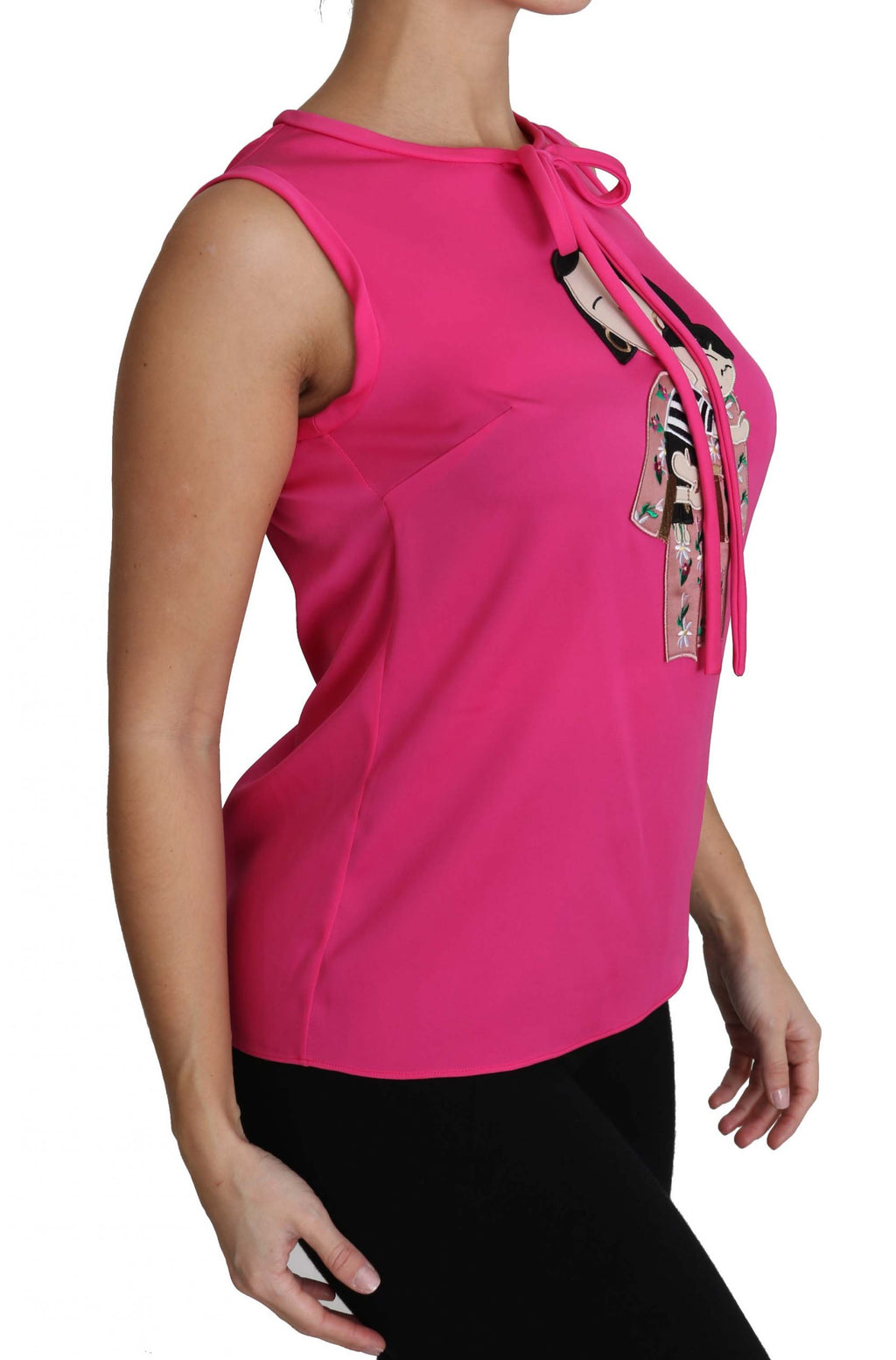 Dolce & Gabbana Pink Sleeveless T-Shirt for Women side view