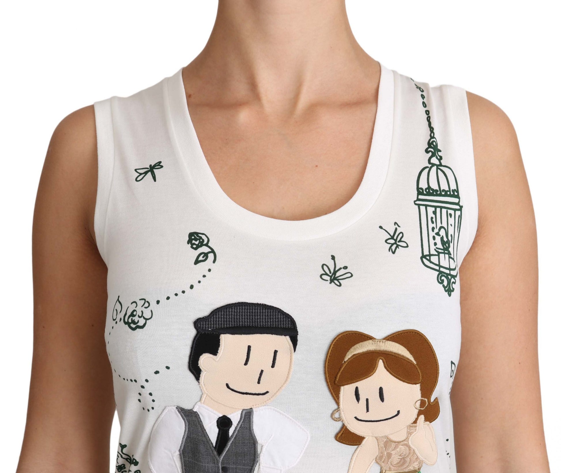 Dolce & Gabbana White Sleeveless T-Shirt for Women detail view