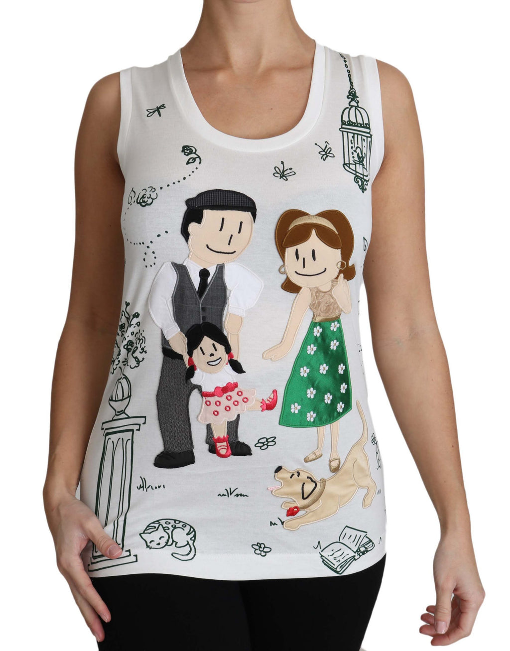 Dolce & Gabbana White Sleeveless T-Shirt for Women side view