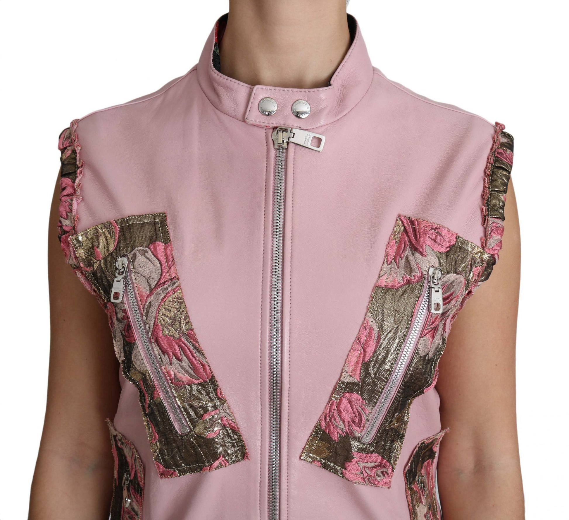 Dolce & Gabbana Pink Leather Jackets for Women additional view