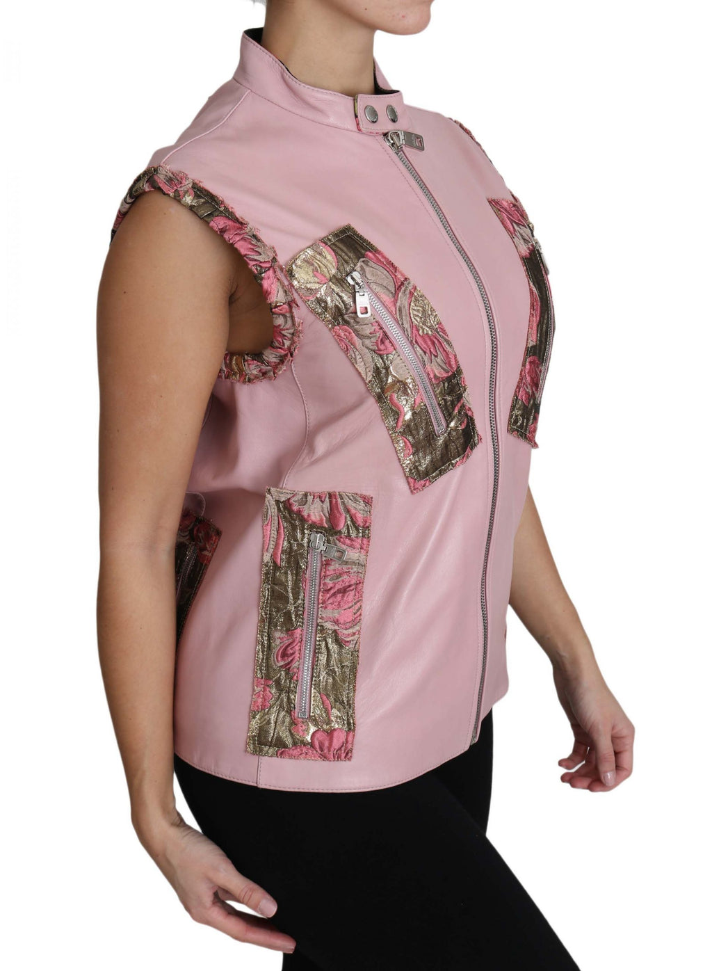 Dolce & Gabbana Pink Leather Jackets for Women detail view