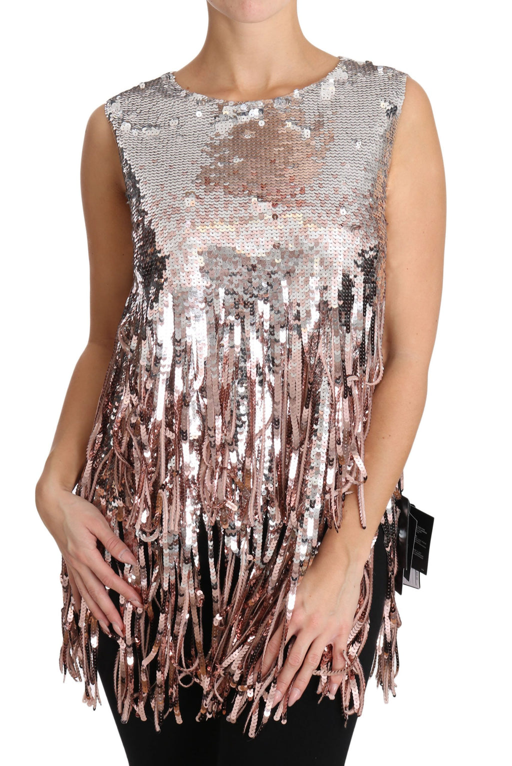 Dolce & Gabbana Gold Tank Tops T for Women side view