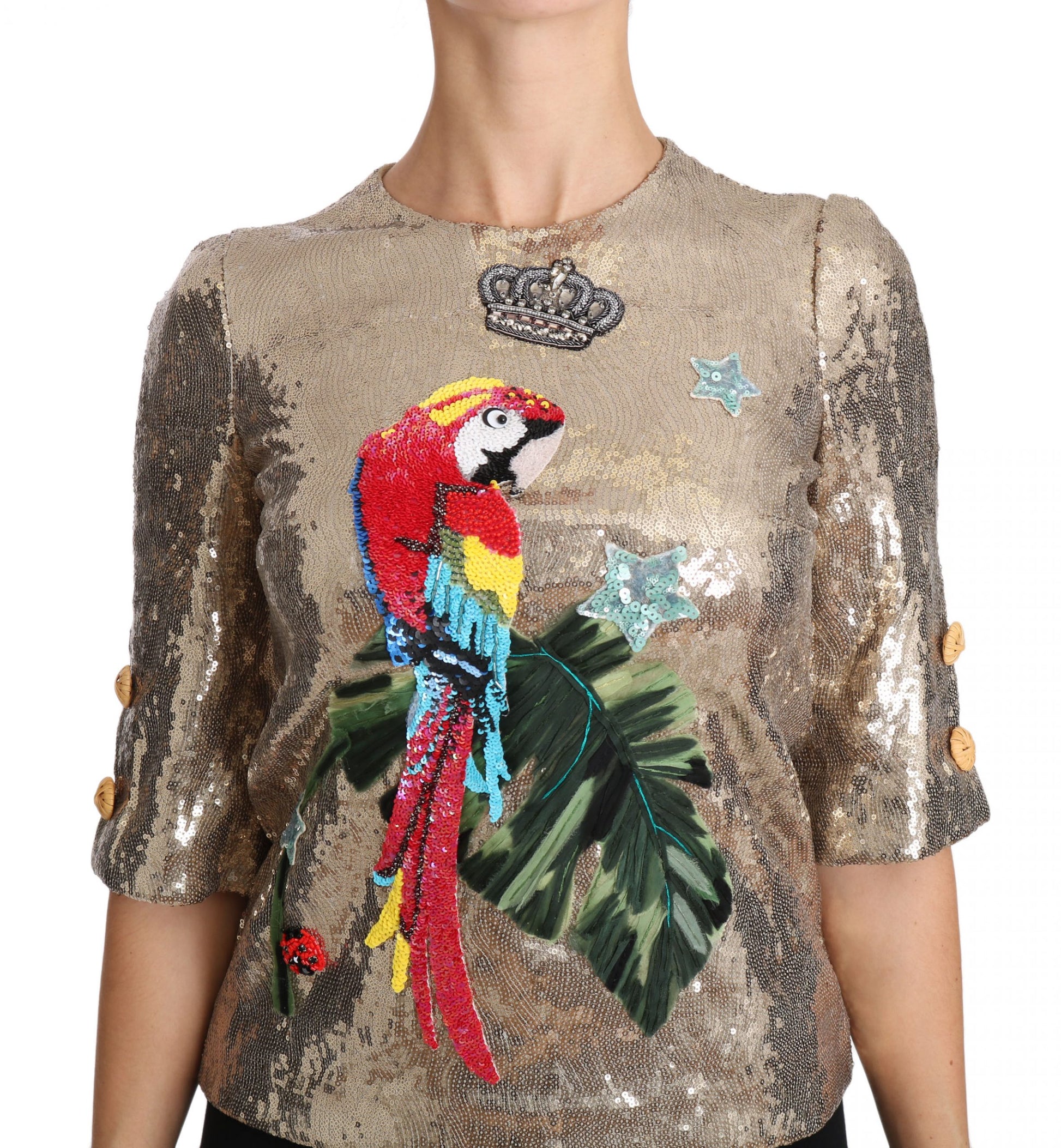 Dolce & Gabbana Gold T-Shirt for Women detail view